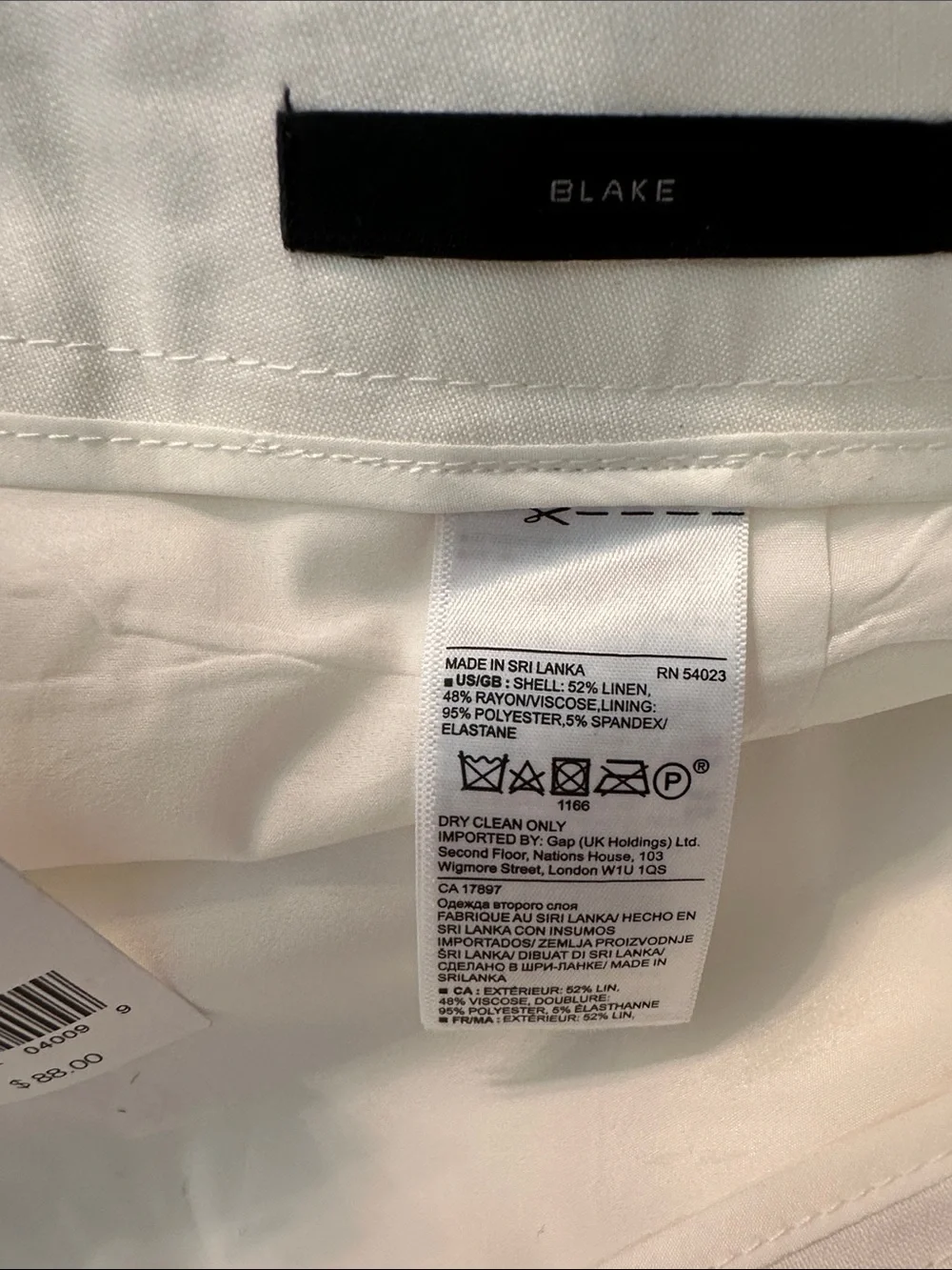 NWT Banana Republic Women’s Lined Linen Pants - Size 14